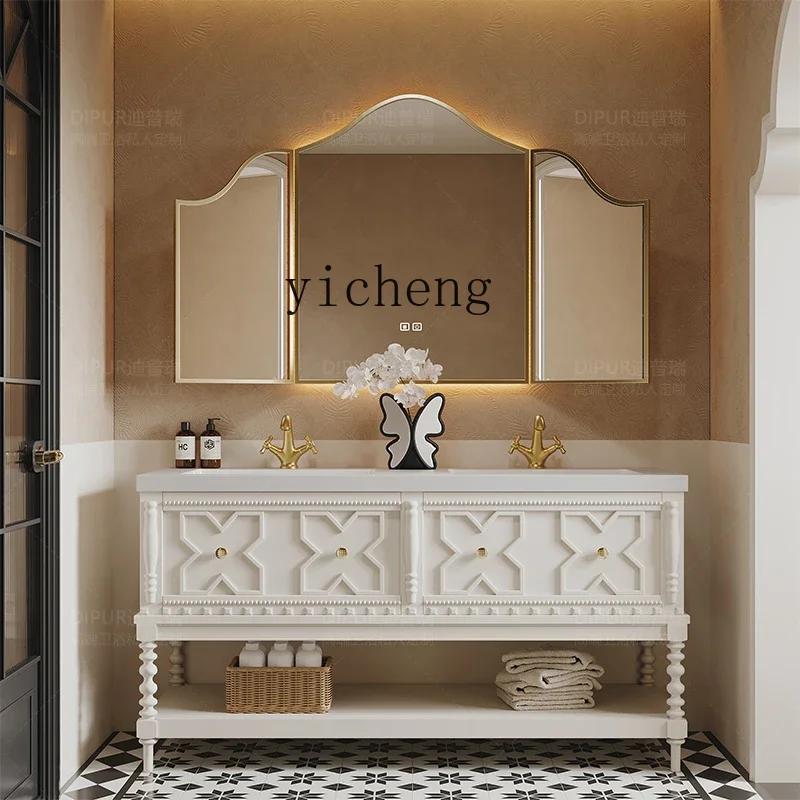 ZC bathroom cabinet retro hand washbasin floor-to-ceiling bathroom rock slab washstand
ZC bathroom cabinet retro hand washbasin floor-to-ceiling bathroom rock slab washstand