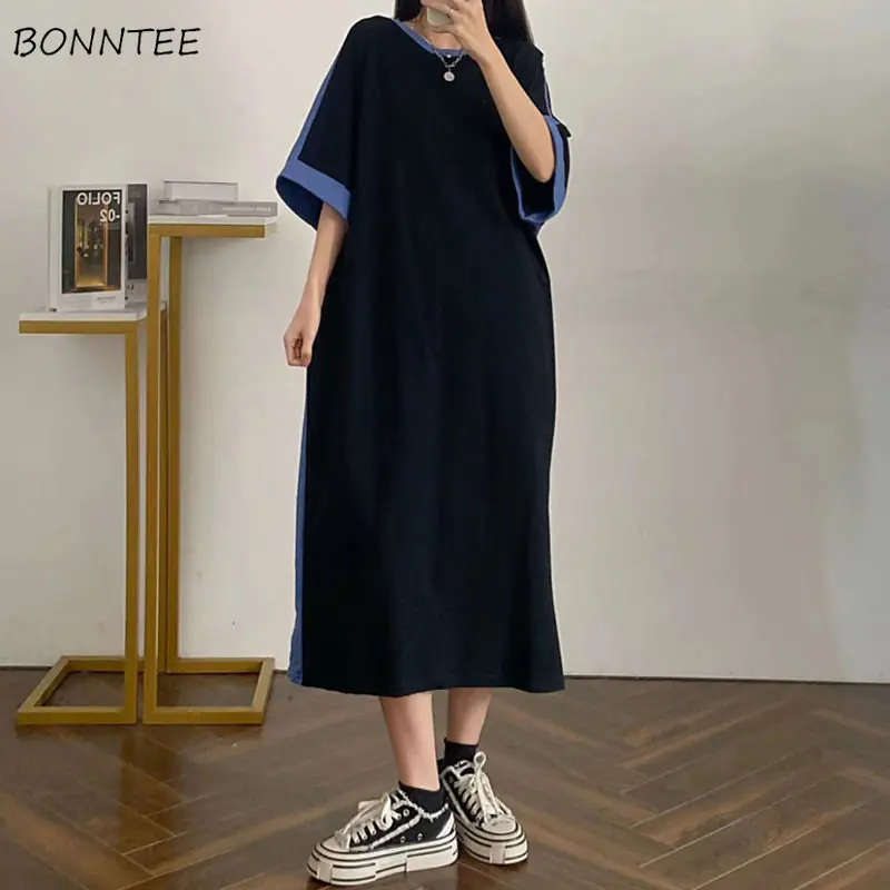 Dresses Women Patchwork Simple Daily Leisure Basics All-match Stylish Korean Style Popular Ladies Loose Graceful Streetwear New
Dresses Women Patchwork Simple Daily Leisure Basics All-match Stylish Korean Style Popular Ladies Loose Graceful Streetwear New