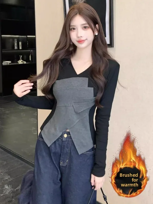 Корейская футболка больших размеров с длинным светом Fce на подкладке, базовый слой, асимметричный дизайн, осенне-зимний новый женский топ
Корейская футболка больших размеров с длинным светом Fce на подкладке, базовый слой, асимметричный дизайн, осенне-зимний новый женский топ