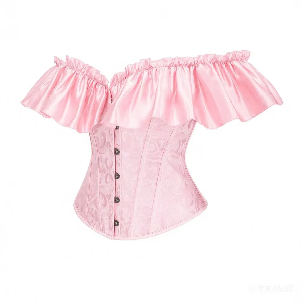 Розовый винтажный жаккардовый корсет с завышенной талией, модный сексуальный атласный бюстье с рюшами и открытыми плечами, формирователь тела, нижнее белье для женщин
Розовый винтажный жаккардовый корсет с завышенной талией, модный сексуальный атласный бюстье с рюшами и открытыми плечами, формирователь тела, нижнее белье для женщин