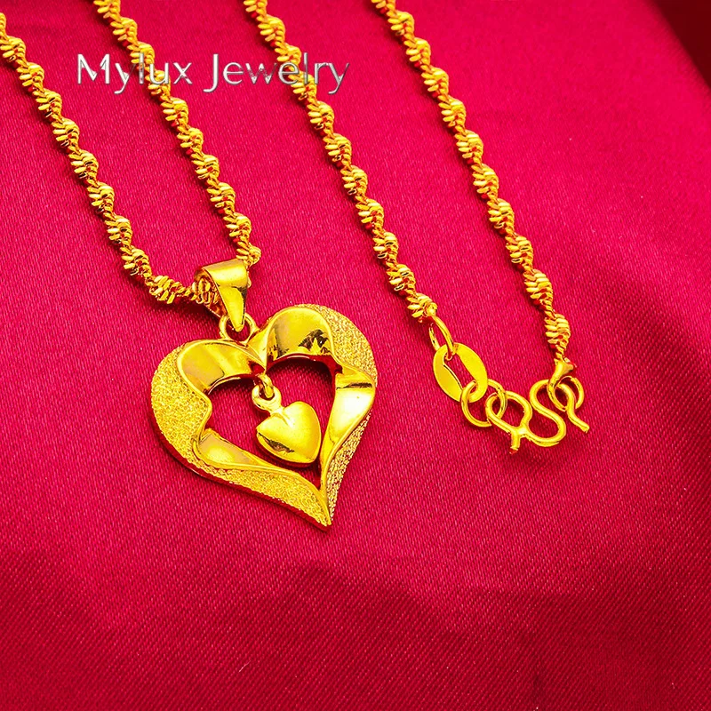 Mylux Jewelry Heart Necklace for Women, 24K Gold, AU999 | Matte gold heart with vine carvings & enamel, classic charm for cheong
Mylux Jewelry Heart Necklace for Women, 24K Gold, AU999 | Matte gold heart with vine carvings & enamel, classic charm for cheong