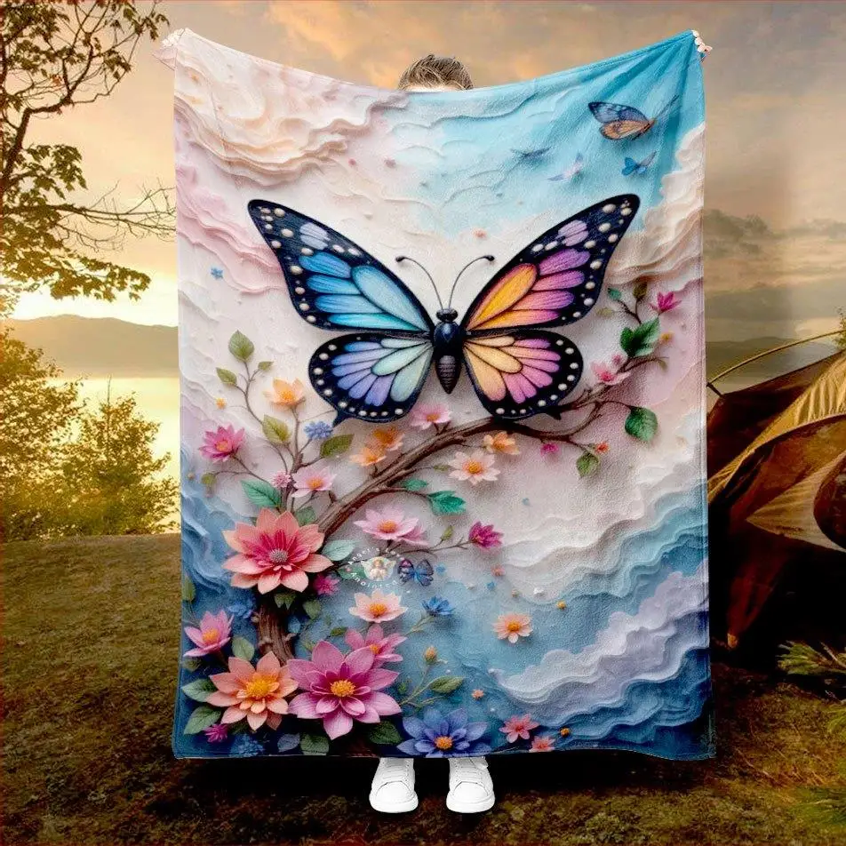 Exquisite retro butterfly pattern Flannel printed blanket suitable for all seasons suitable for living room office sofa travel
Exquisite retro butterfly pattern Flannel printed blanket suitable for all seasons suitable for living room office sofa travel