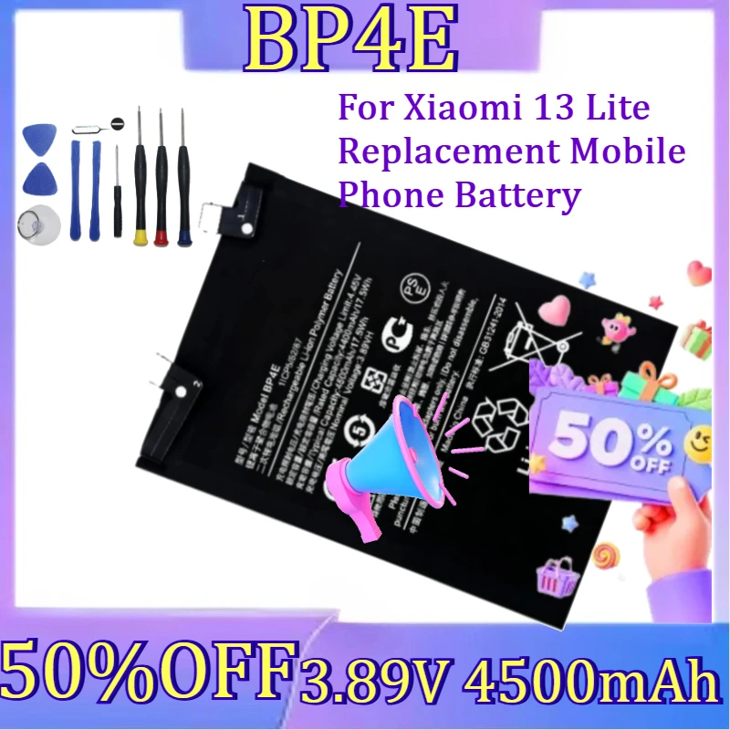 For Xiaomi 13 Lite Replacement Mobile Phone Battery New 3.89V 4500mAh BP4E High Quality Battery
For Xiaomi 13 Lite Replacement Mobile Phone Battery New 3.89V 4500mAh BP4E High Quality Battery