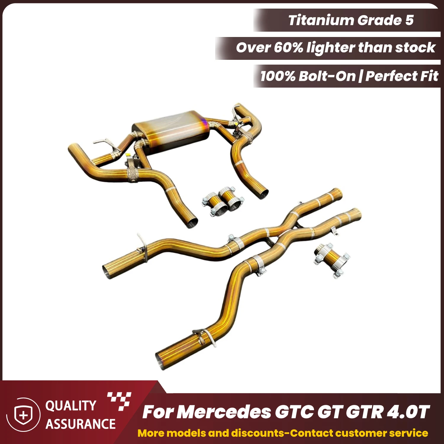 High Performance ECCF Titanium Catback Exhaust For Mercedes GTC GT GTR 4.0T Switchable Sound Easy Installation
High Performance ECCF Titanium Catback Exhaust For Mercedes GTC GT GTR 4.0T Switchable Sound Easy Installation
