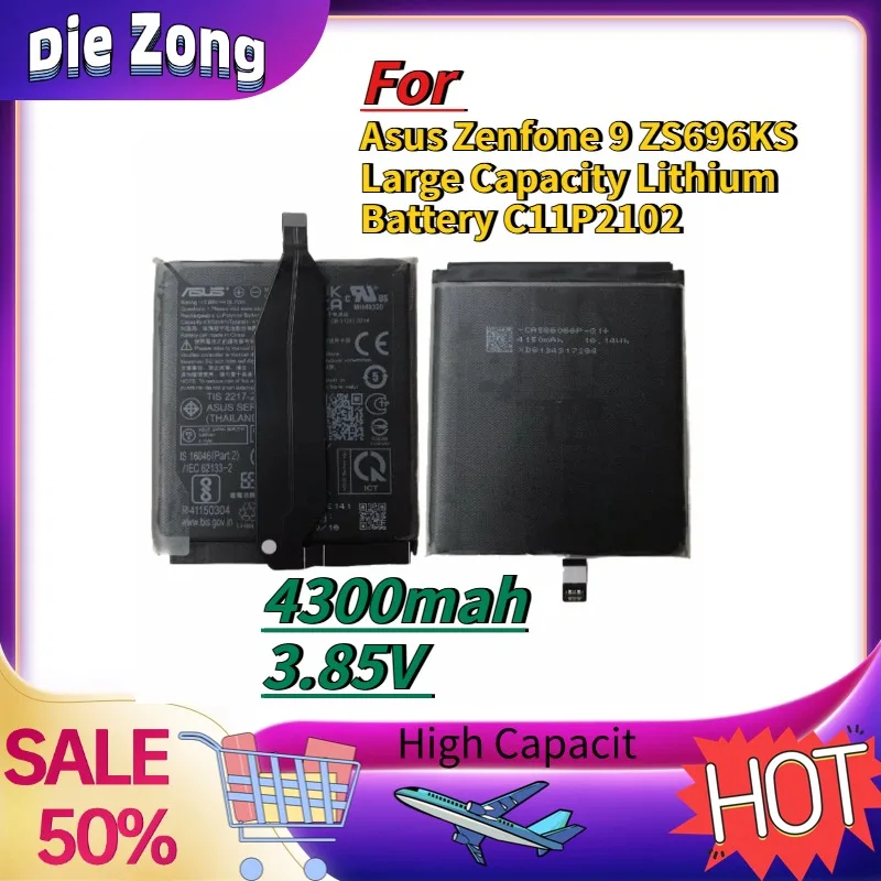 In Stock For Asus Zenfone 9 ZS696KS Large Capacity Lithium Battery C11P2102 4300mah 3.85V Mobile Phone Batteries
In Stock For Asus Zenfone 9 ZS696KS Large Capacity Lithium Battery C11P2102 4300mah 3.85V Mobile Phone Batteries