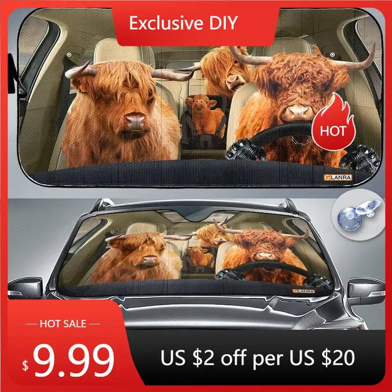 Highland Cow Car Sunshade, Family Cow Sunshade, Car Decor, Heifer Sunshade, Car Sun Protector, Gift For Him PHT042205R01
Highland Cow Car Sunshade, Family Cow Sunshade, Car Decor, Heifer Sunshade, Car Sun Protector, Gift For Him PHT042205R01