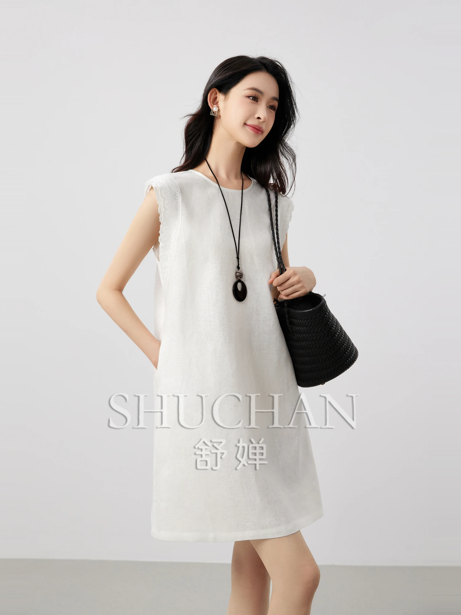 Summer 100% Linen Breathable and Skin-friendly French Lace Edge Splicing Age-reducing Sleeveless Dresses Women
Summer 100% Linen Breathable and Skin-friendly French Lace Edge Splicing Age-reducing Sleeveless Dresses Women