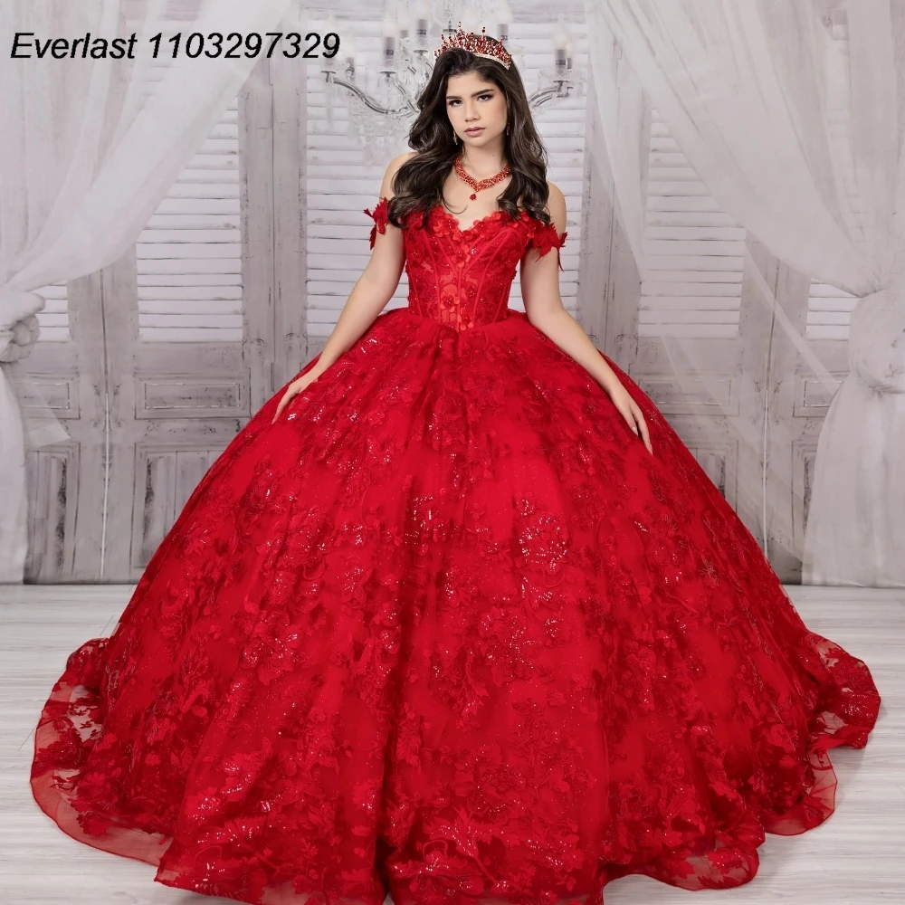 EVLAST Customized Glitter Red Quinceanera Dress Ball Gown Lace Applique Beading Long Sleeve Sweet 16 Vestido De 15 Anos E1Q08
EVLAST Customized Glitter Red Quinceanera Dress Ball Gown Lace Applique Beading Long Sleeve Sweet 16 Vestido De 15 Anos E1Q08