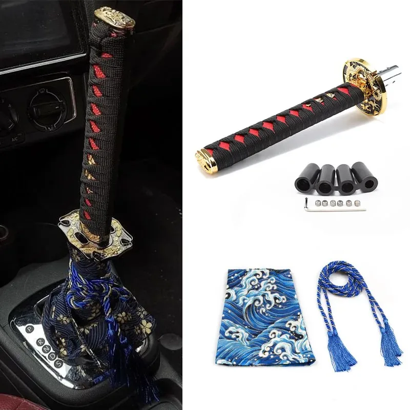 Universal Dust Cover Shift Knob Collars With Adapters With 150mm200MM JDM Katana Samurai Sword Shift Knob Shifter car gear lever
Universal Dust Cover Shift Knob Collars With Adapters With 150mm200MM JDM Katana Samurai Sword Shift Knob Shifter car gear lever