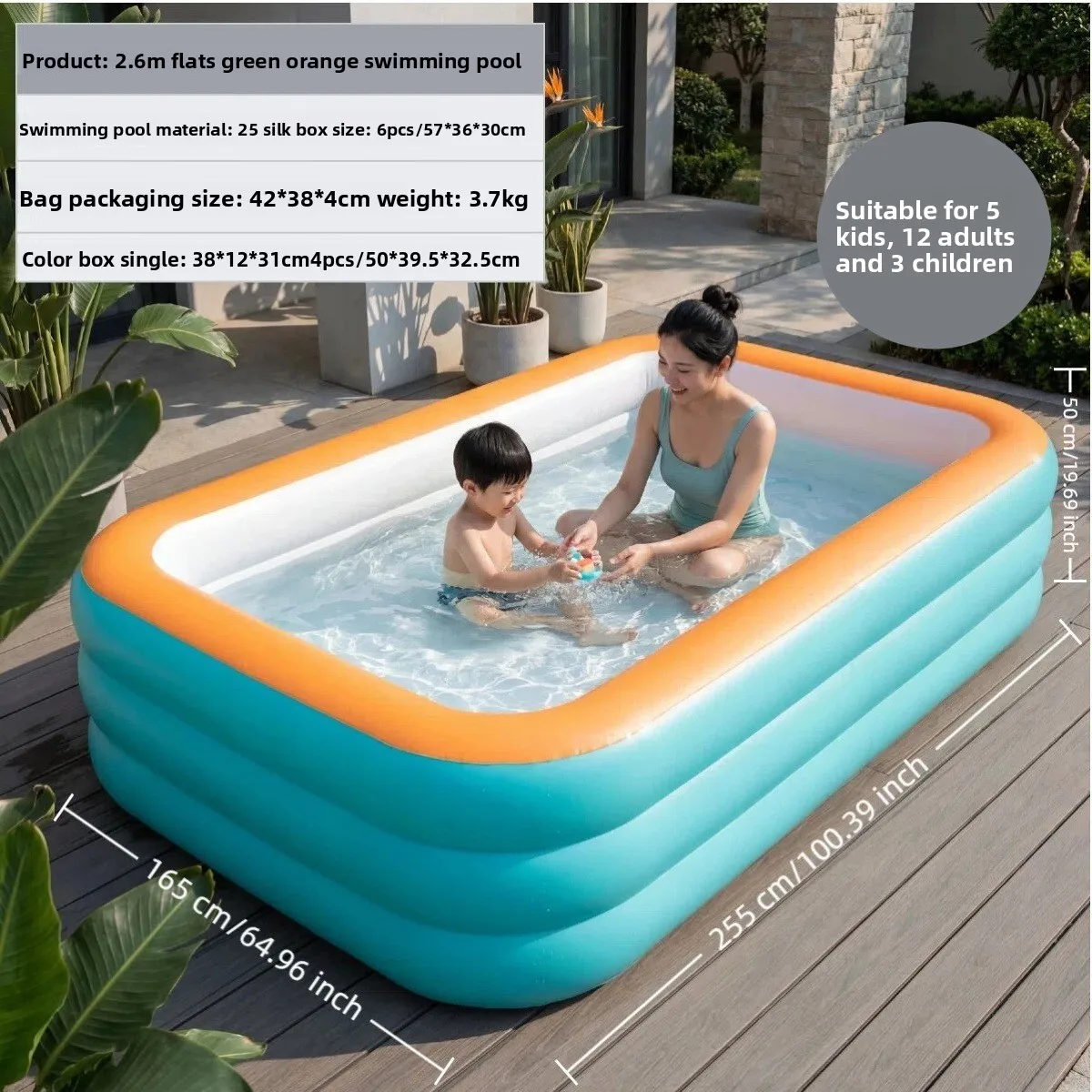 Green Large Portable Inflatable Swimming Pool Home Backyard Summer Family Outdoor Water Play Kids Adults Swim Pool
Green Large Portable Inflatable Swimming Pool Home Backyard Summer Family Outdoor Water Play Kids Adults Swim Pool