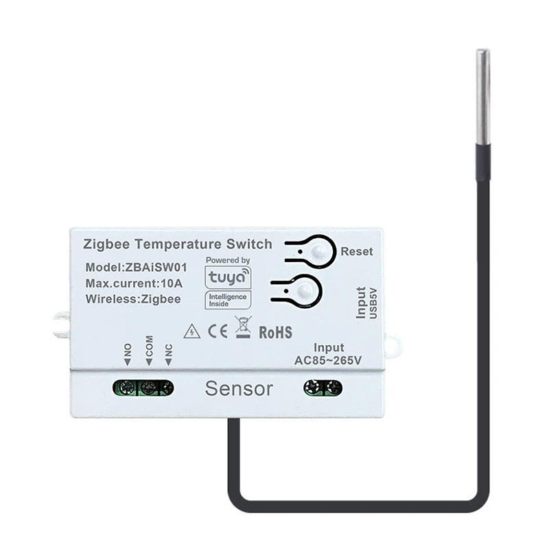 Tuya ZBAiSW01 Zigbe3.0 Smart Temperature Switch Dry Contact 10A App Remote Control Timer Function Voice Controls Work for Home
Tuya ZBAiSW01 Zigbe3.0 Smart Temperature Switch Dry Contact 10A App Remote Control Timer Function Voice Controls Work for Home