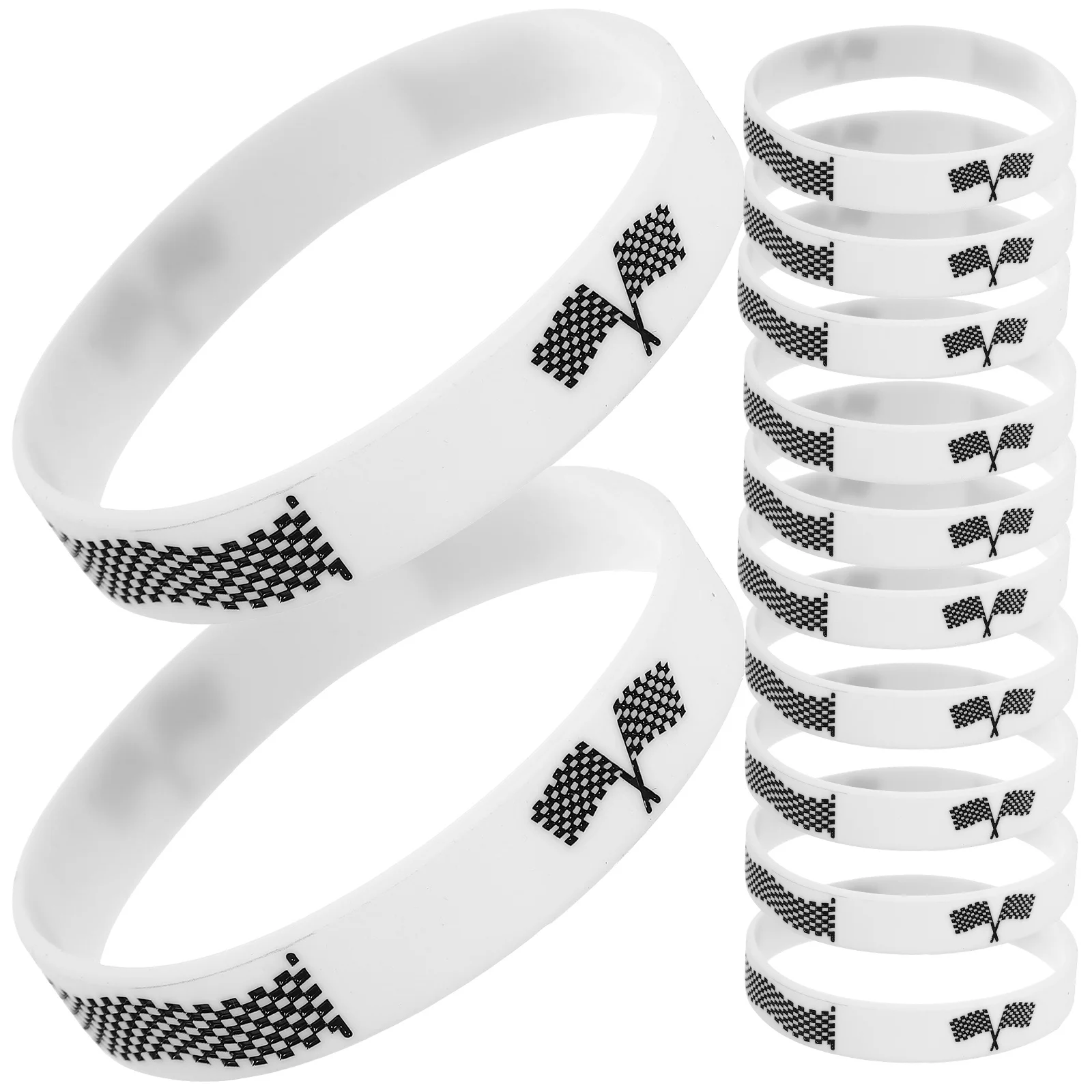 12pcs Racing Flag Wristbands Silicone Checkered Design Sports Bracelets For Fans Portable Adjustable Decorative Wristband Party
12pcs Racing Flag Wristbands Silicone Checkered Design Sports Bracelets For Fans Portable Adjustable Decorative Wristband Party