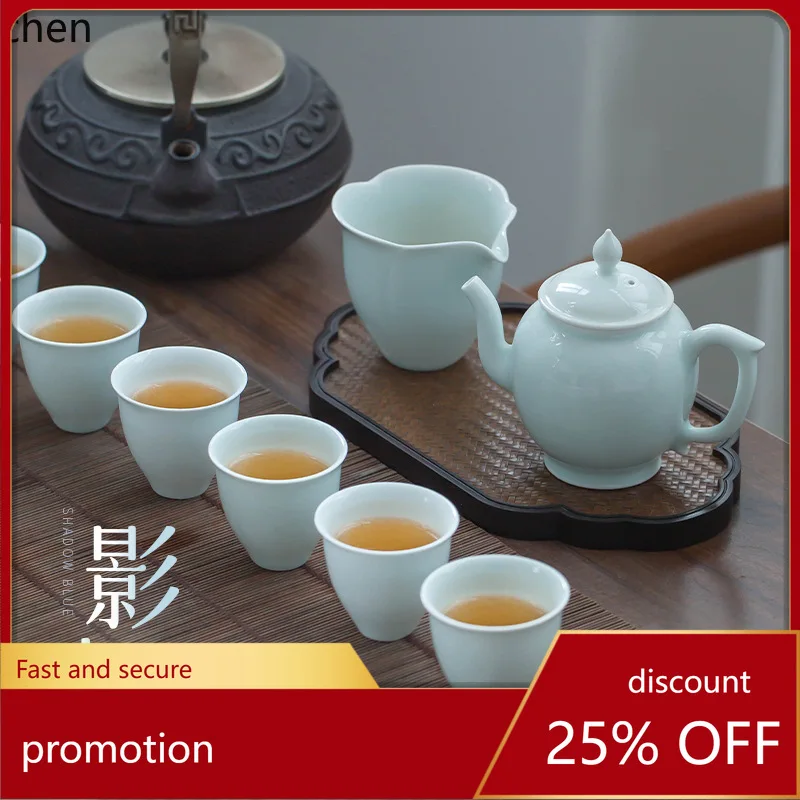 HXL Ceramic Shadow Green White Porcelain Tea Set with Gaiwan and Teacup
HXL Ceramic Shadow Green White Porcelain Tea Set with Gaiwan and Teacup