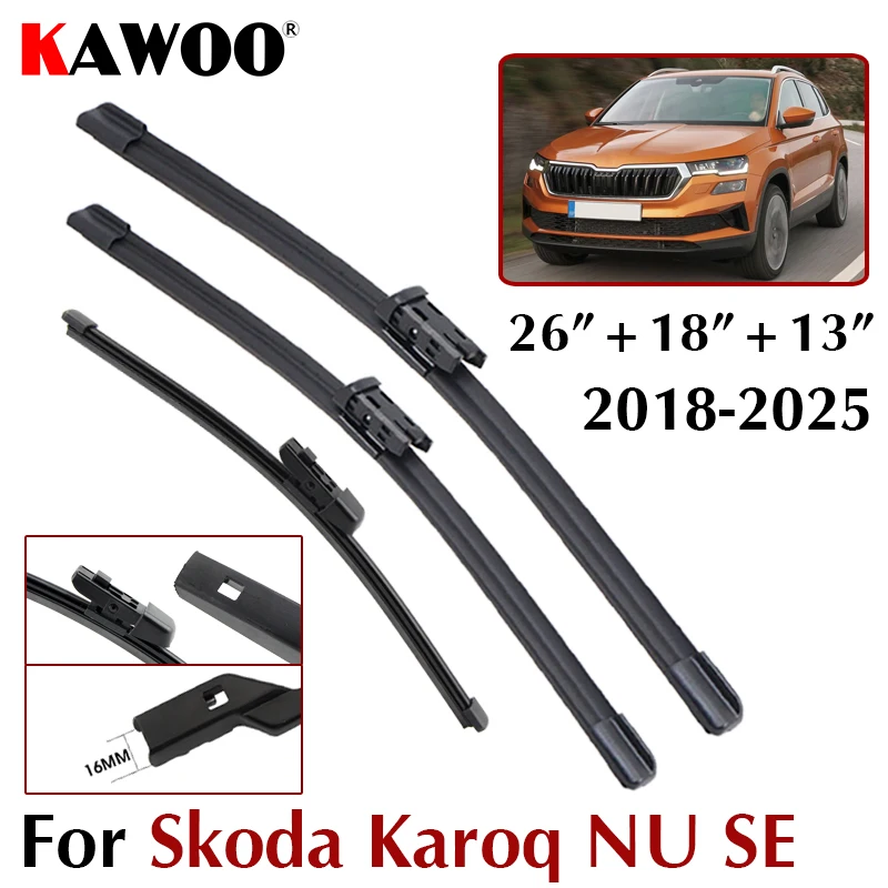 KAWOO 26"+18"+13" Car Wiper Blade For Skoda Karoq NU SE 2018-2025 Windscreen Front Rear Wipers Blade Set Auto Car Accessories
KAWOO 26"+18"+13" Car Wiper Blade For Skoda Karoq NU SE 2018-2025 Windscreen Front Rear Wipers Blade Set Auto Car Accessories