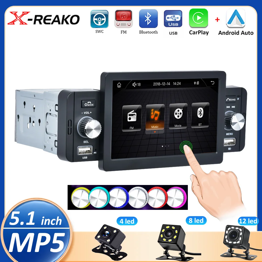 X-REAKO 5.1'' MP5 1 Din Car Multimedia Player With Bluetooth FM Receiver Support USB Touch Screen Carplay Car Stereo Radio
X-REAKO 5.1'' MP5 1 Din Car Multimedia Player With Bluetooth FM Receiver Support USB Touch Screen Carplay Car Stereo Radio