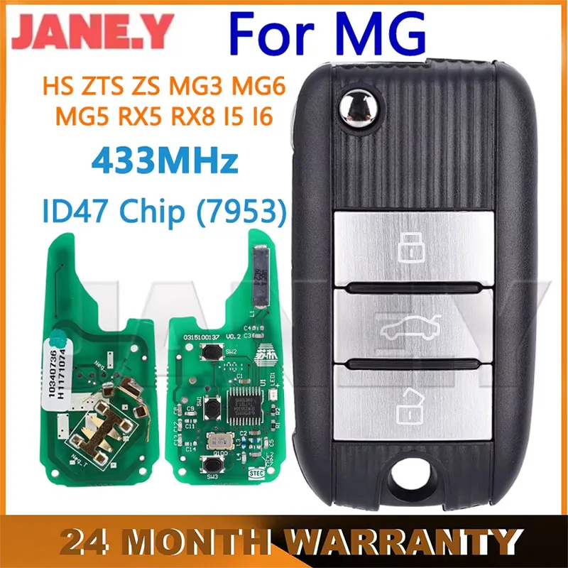 Auto Remote Control Key For MG HS ZTS ZS MG3 MG6 MG5 RX5 RX8 I5 I6 433Mhz ID47 Chip (7953) 3 Buttons Flip Folding Key Car Key
Auto Remote Control Key For MG HS ZTS ZS MG3 MG6 MG5 RX5 RX8 I5 I6 433Mhz ID47 Chip (7953) 3 Buttons Flip Folding Key Car Key