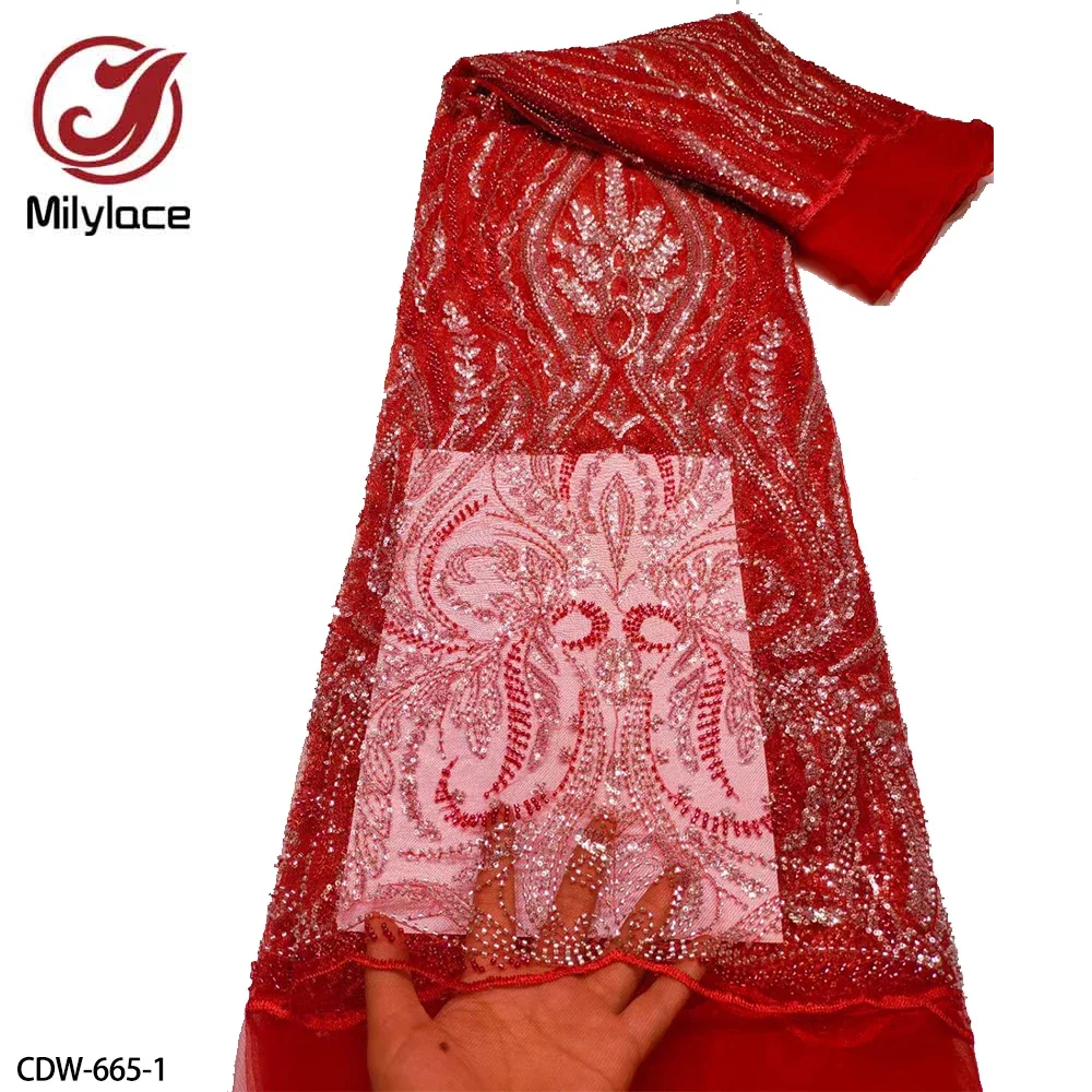 African Lace Fabric Handmade Beaded Lace Fabric France Sequins Embroidery Bridal Mesh Lace Fabric for Sewing CDW-665
African Lace Fabric Handmade Beaded Lace Fabric France Sequins Embroidery Bridal Mesh Lace Fabric for Sewing CDW-665
