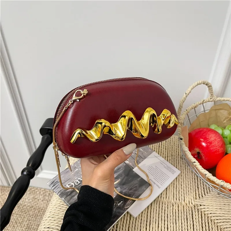 Brass Wave Handle Candy Banquet Gift Bride Purse Gift PU Leather Lady Bag Shaped Clutch Handbag Cross Body Mini Evening Bag
Brass Wave Handle Candy Banquet Gift Bride Purse Gift PU Leather Lady Bag Shaped Clutch Handbag Cross Body Mini Evening Bag