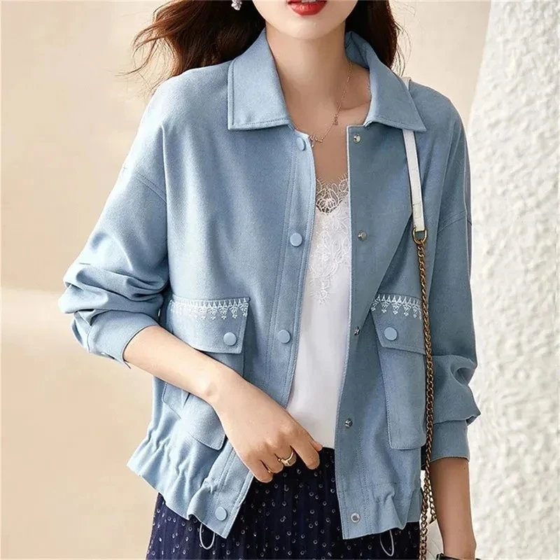 2023 Spring Autumn Embroidery Short Coat Women's Loose New Korean Long-Sleeved Jacket With Rotator Cuff And Waist Jacket Top
2023 Spring Autumn Embroidery Short Coat Women's Loose New Korean Long-Sleeved Jacket With Rotator Cuff And Waist Jacket Top