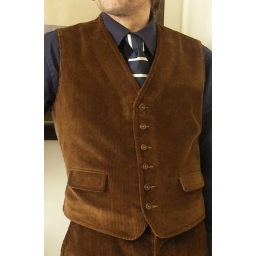 Corduroy Fabric Elegant Man Vest for Men's Suit Single-Breasted V-Neck Solid Color Casual Style Classic Sleeveless Suits Blazer
Corduroy Fabric Elegant Man Vest for Men's Suit Single-Breasted V-Neck Solid Color Casual Style Classic Sleeveless Suits Blazer