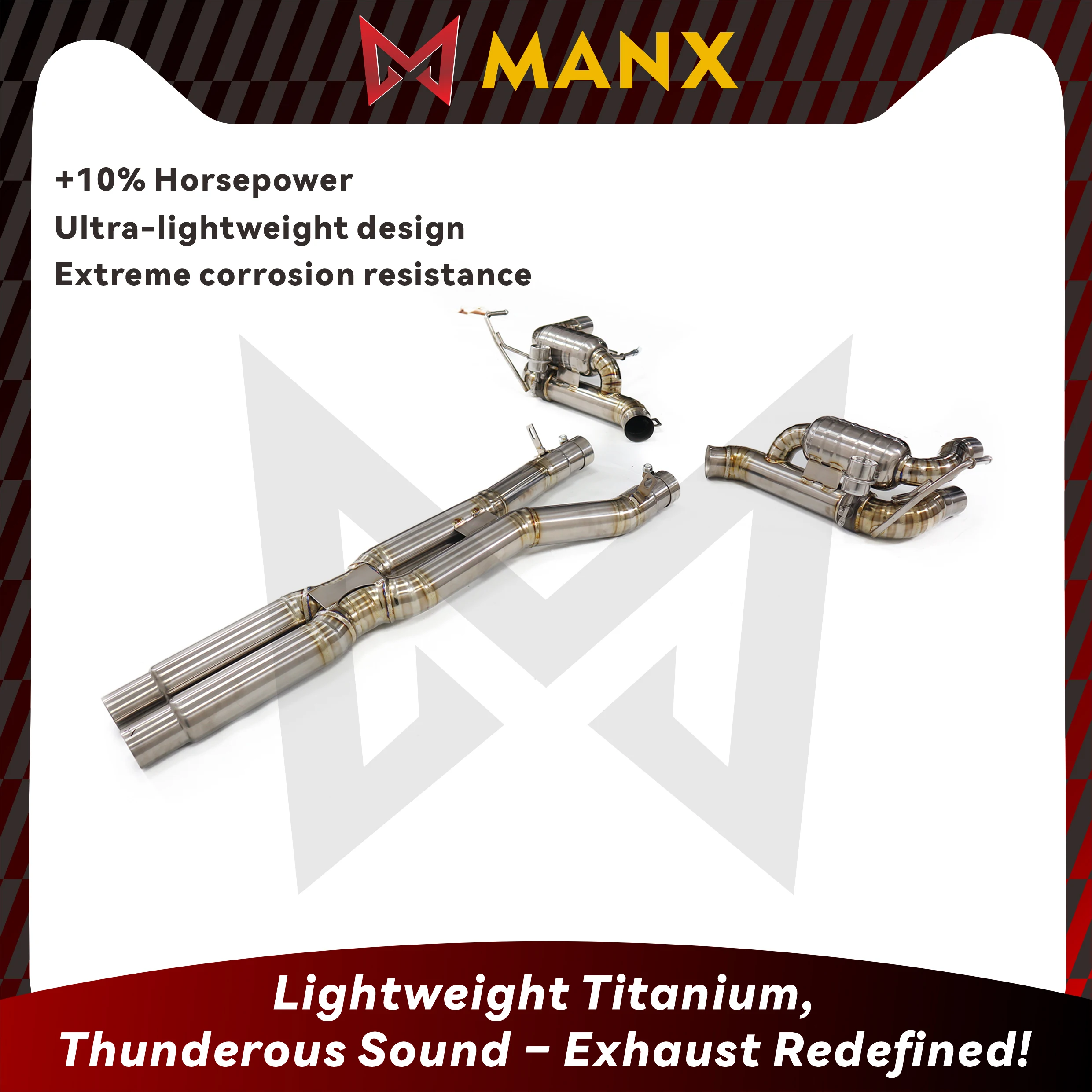 Lightweight MANX Titanium Exhaust For Ferrari California Catback Deep Sport Sound +10% Horsepower Easy Install Vacuum Valve
Lightweight MANX Titanium Exhaust For Ferrari California Catback Deep Sport Sound +10% Horsepower Easy Install Vacuum Valve