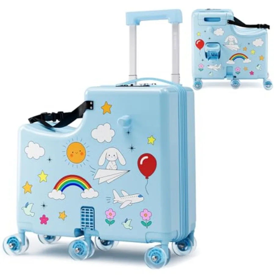 20" Ride-On Suitcase for,Ride on Luggage with Toddler Seat, 6 Spinner Wheels, TSA Lock, Safety Belt, Foldable Pedal and Cup Hol
20" Ride-On Suitcase for,Ride on Luggage with Toddler Seat, 6 Spinner Wheels, TSA Lock, Safety Belt, Foldable Pedal and Cup Hol