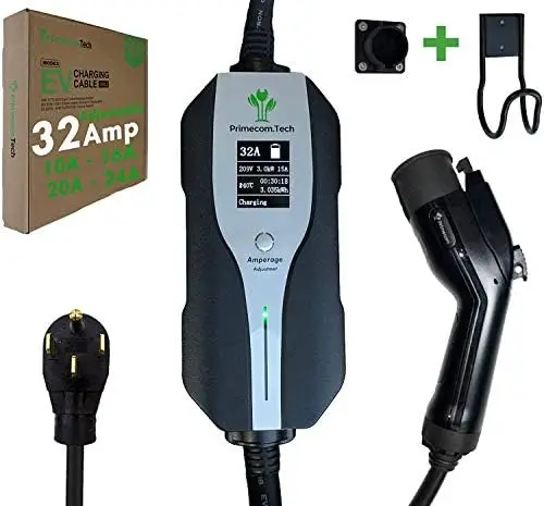 Primecom.Tech Level 2 EV Charger 30ft Cable, Adjustable 10-32A, 14-50P Plug
Primecom.Tech Level 2 EV Charger 30ft Cable, Adjustable 10-32A, 14-50P Plug