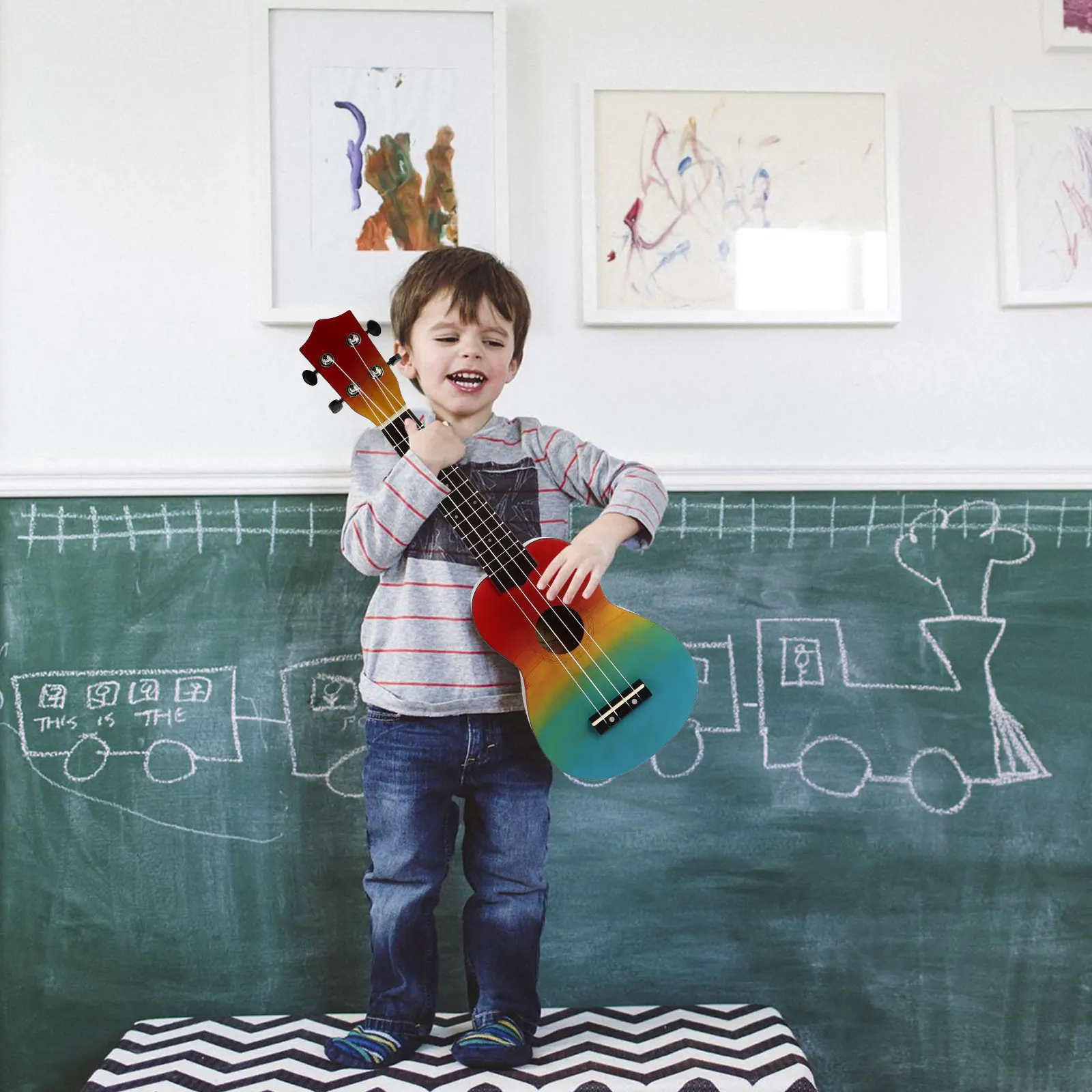 Ukulele Set 21 Inch Beginner Wooden Musical Instrument Hand Painted Rainbow Design Smooth Kids Gift Outdoor
Ukulele Set 21 Inch Beginner Wooden Musical Instrument Hand Painted Rainbow Design Smooth Kids Gift Outdoor