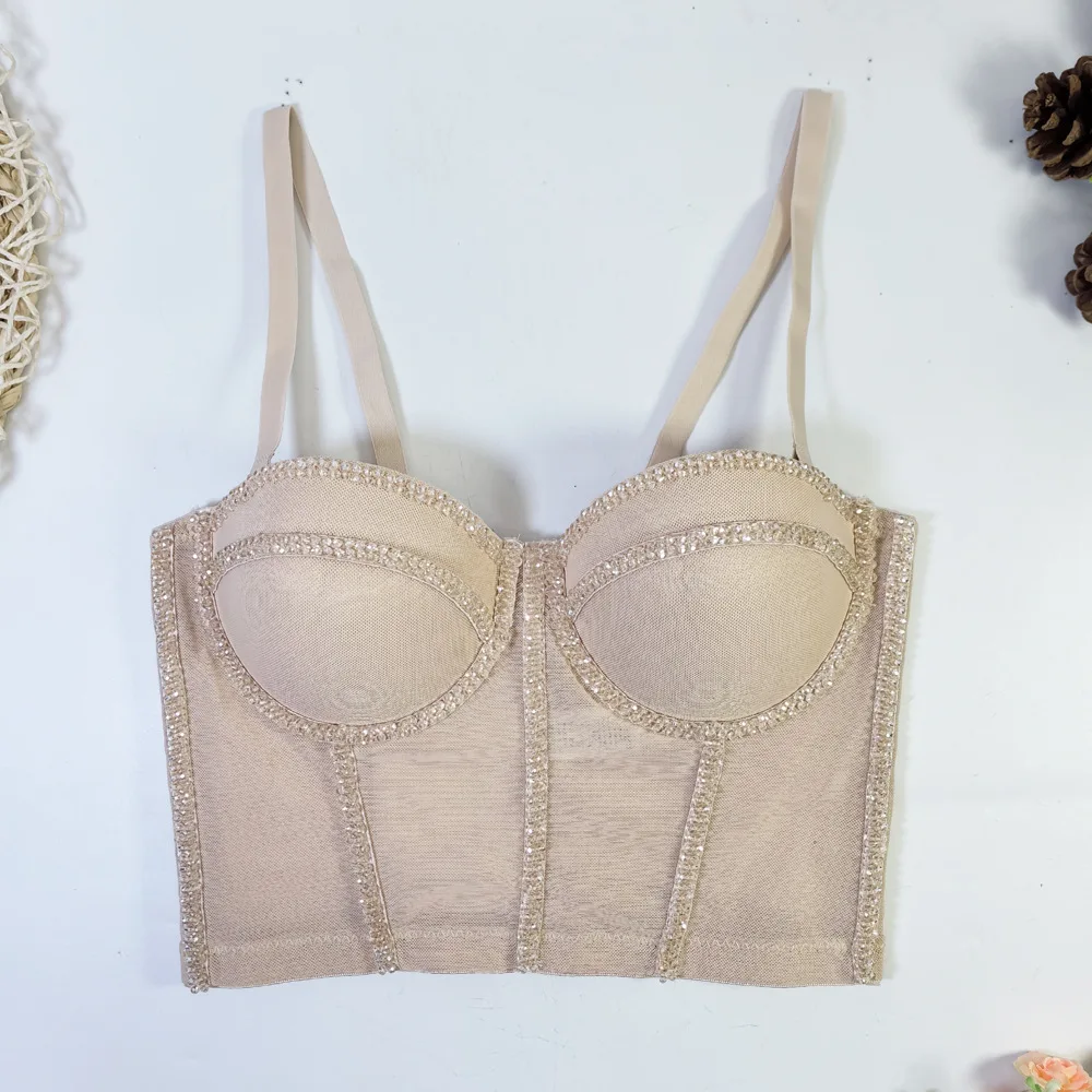 Sexy Beaded Me Bra for Outerwear a Fibone Strap Crystal Crop Top Women's Slim Fit Faion Summer Chinese Made
Sexy Beaded Me Bra for Outerwear a Fibone Strap Crystal Crop Top Women's Slim Fit Faion Summer Chinese Made