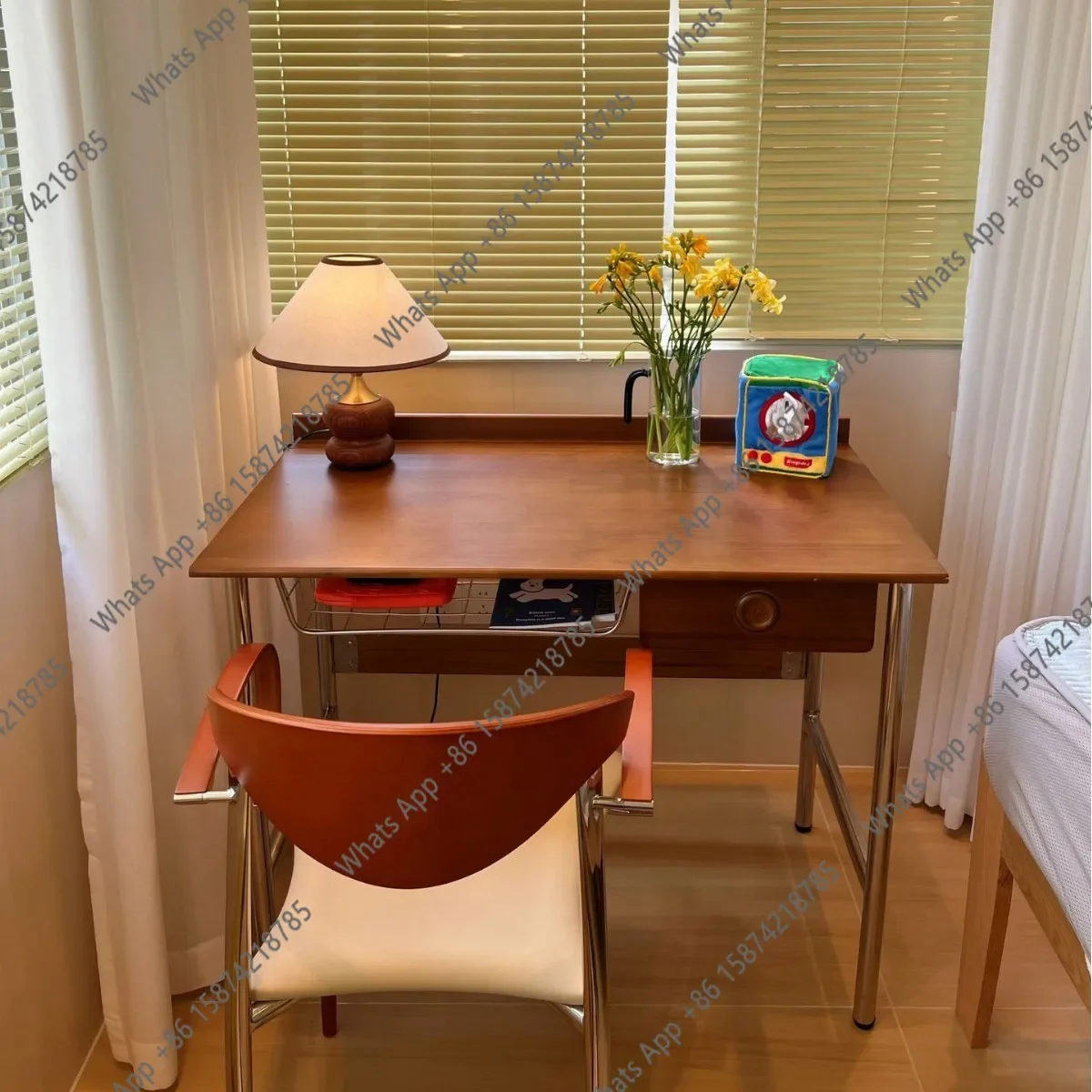 N62 Medieval wabi sandy wind solid wood simple home study study table dresser bedroom integrated computer table
N62 Medieval wabi sandy wind solid wood simple home study study table dresser bedroom integrated computer table