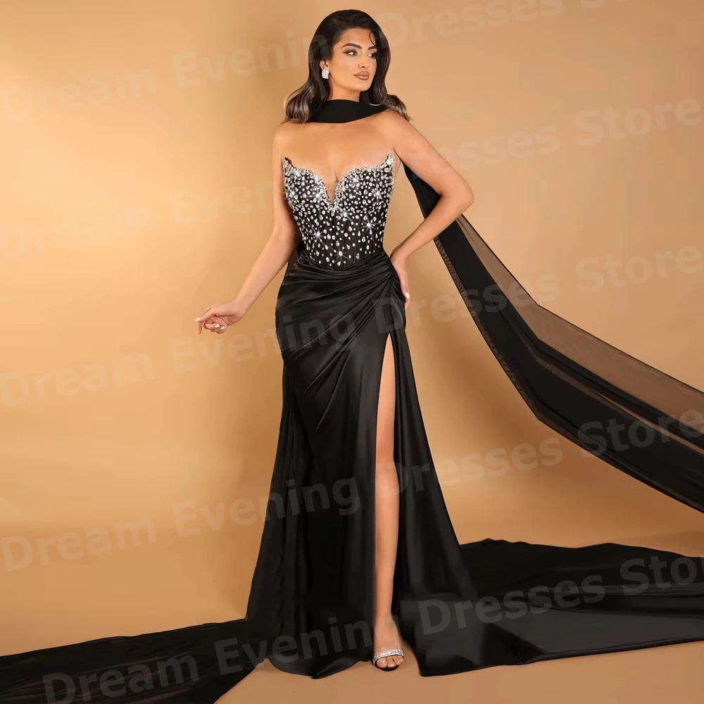 Luxurious Sexy Mermaid Women's Evening Dresses Customized Sleeveless Beaded Prom Gowns Side Slit Vestidos Para Mujer Elegantes
Luxurious Sexy Mermaid Women's Evening Dresses Customized Sleeveless Beaded Prom Gowns Side Slit Vestidos Para Mujer Elegantes