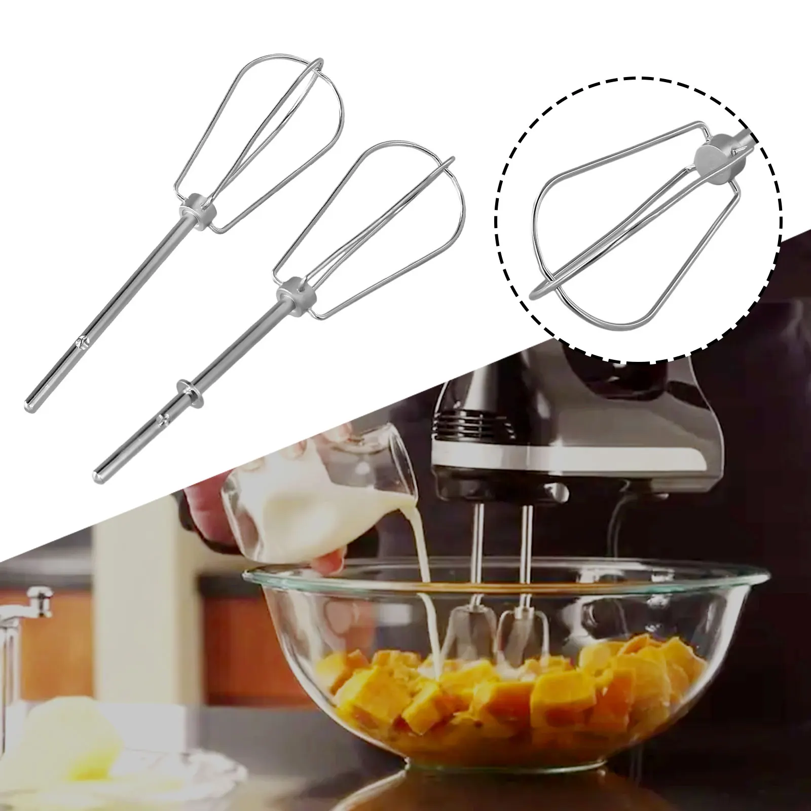 1pcs Semi-automatic Eggs Stirring Stainless Steel Eggs Cream Flour Cake Stirrer Whisk For KHM3 KHM5 W10490648 Hand Mixer Beaters
1pcs Semi-automatic Eggs Stirring Stainless Steel Eggs Cream Flour Cake Stirrer Whisk For KHM3 KHM5 W10490648 Hand Mixer Beaters