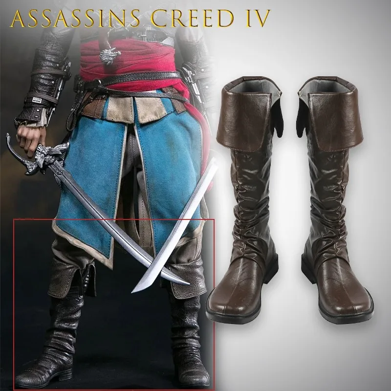 Assassins IV Black Flag Edward Kenway Pirate Boots Cosplay Shoes Game Creed Character Footwear Harajuku Fashion Sexy Men
Assassins IV Black Flag Edward Kenway Pirate Boots Cosplay Shoes Game Creed Character Footwear Harajuku Fashion Sexy Men