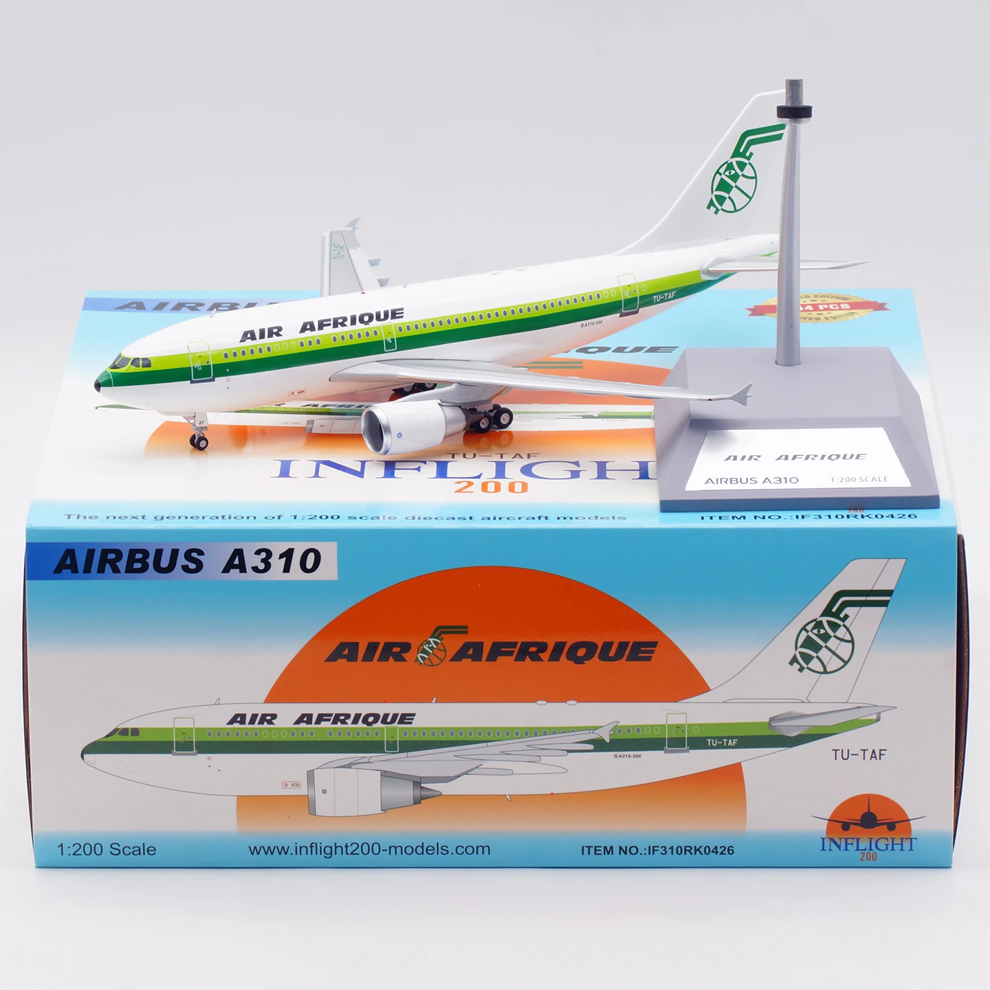 IF310RK0426 Alloy Collectible Plane Gift INFLIGHT 1:200 Air Afrique Airbus A310-300 Diecast Aircraft Jet Model TU-TAF with stand
IF310RK0426 Alloy Collectible Plane Gift INFLIGHT 1:200 Air Afrique Airbus A310-300 Diecast Aircraft Jet Model TU-TAF with stand