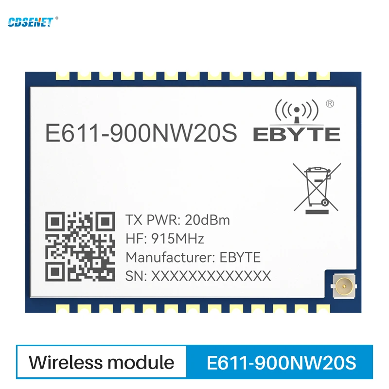 Модуль удаленной передачи данных 915 МГц, полнодуплексный CDSENET E611-900NW20S, 20 дБм, 1 км, звездный багажник, Netwoking AT Command
Модуль удаленной передачи данных 915 МГц, полнодуплексный CDSENET E611-900NW20S, 20 дБм, 1 км, звездный багажник, Netwoking AT Command