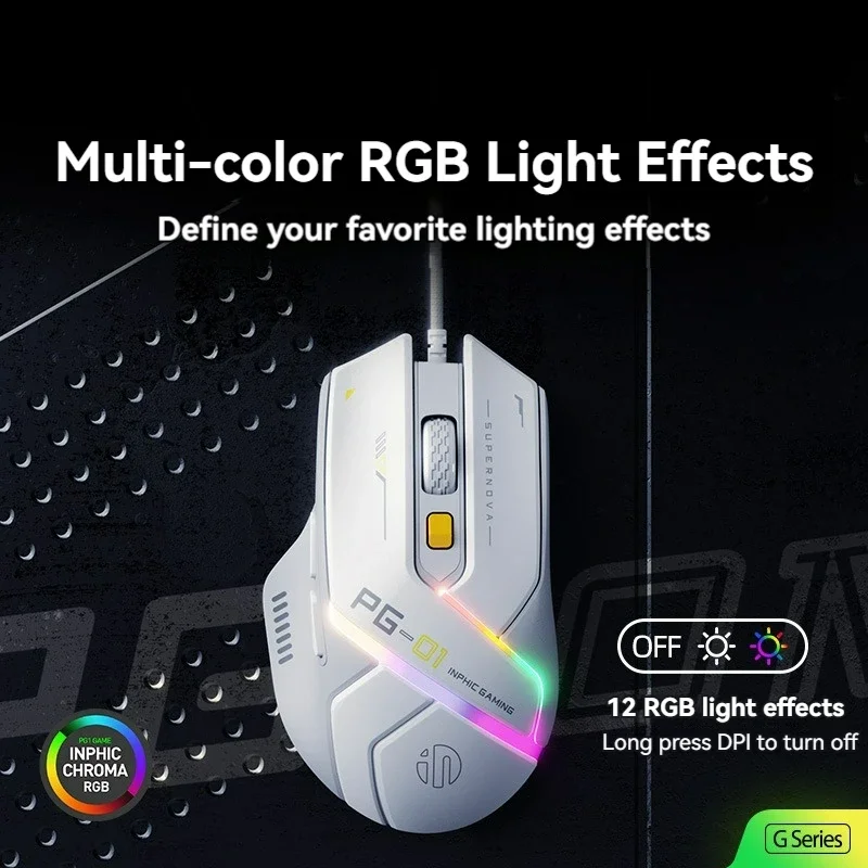 Wired Mouse Gaming Mouse RGB Light Emitting Hardware Macro Programming 12800DPI 1000Hz 6 Keys Computer Mouse For Office Home
Wired Mouse Gaming Mouse RGB Light Emitting Hardware Macro Programming 12800DPI 1000Hz 6 Keys Computer Mouse For Office Home