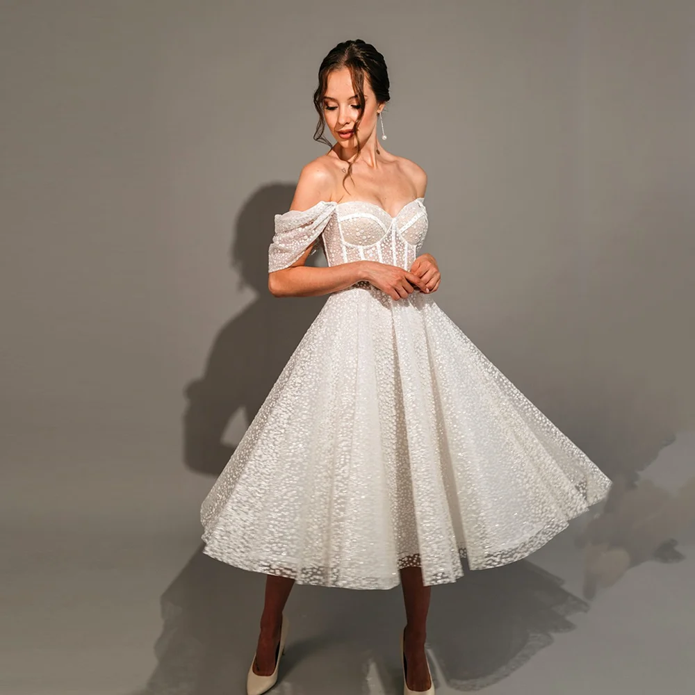 Charming Off-Shoulder Shiny Sequins Prom Party Women Dress A-line Tea-Length Lace up Prom Gown Vestidos De Novia
Charming Off-Shoulder Shiny Sequins Prom Party Women Dress A-line Tea-Length Lace up Prom Gown Vestidos De Novia