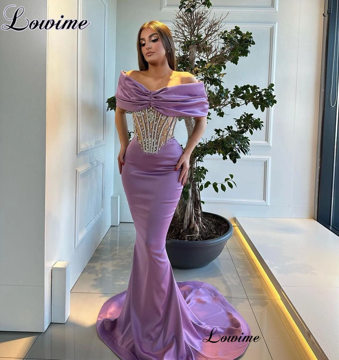 Light Purple Simple Celebrity Dresses Off Shoulder Elegant Prom Dresses With Crystals Wedding Guests Dress Vestidos Para Mujer
Light Purple Simple Celebrity Dresses Off Shoulder Elegant Prom Dresses With Crystals Wedding Guests Dress Vestidos Para Mujer