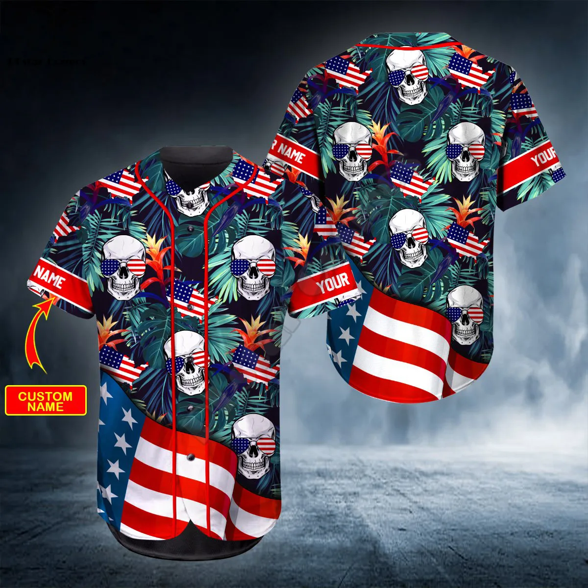 Summer Flag Skull Personalized You Name Baseball Jersey Shirt Baseball Shirt 3D Printed Shirts hip hop Tops Love Skull Gift
Summer Flag Skull Personalized You Name Baseball Jersey Shirt Baseball Shirt 3D Printed Shirts hip hop Tops Love Skull Gift