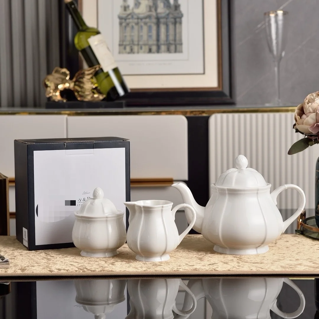 Pure White Ceramic Coffee Cup Set with Milk Jug Coffee Pot Saucer Western Dining Plate Salad Bowl Home Use Non-Handmade
Pure White Ceramic Coffee Cup Set with Milk Jug Coffee Pot Saucer Western Dining Plate Salad Bowl Home Use Non-Handmade