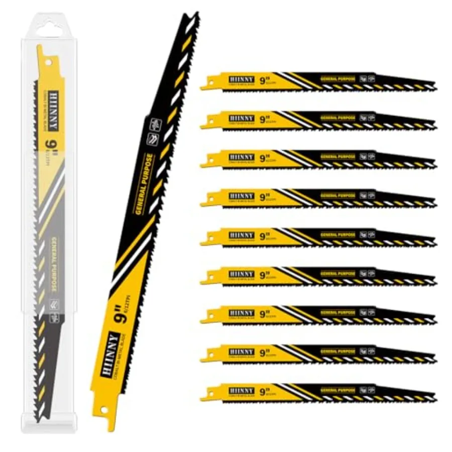 9 Inch 6/12 TPI Reciprocating Saw Blades for Wood and Nail-Embedded Wood Demolition, Bi-Metal sawzall Blades for Fast Cutting W
9 Inch 6/12 TPI Reciprocating Saw Blades for Wood and Nail-Embedded Wood Demolition, Bi-Metal sawzall Blades for Fast Cutting W