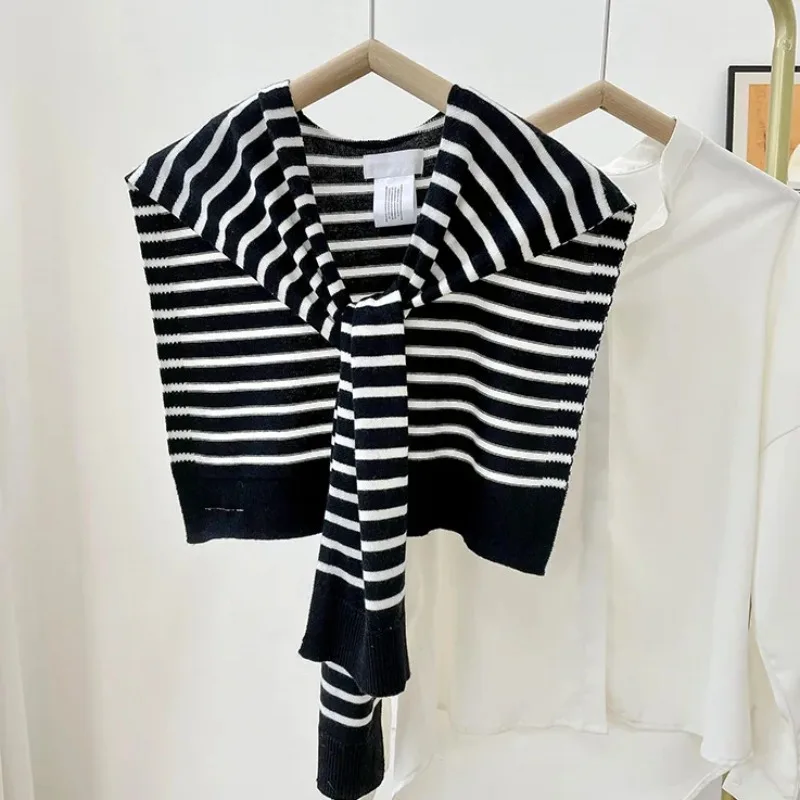 Korean Version Ins Striped Shawl Simple Decoration for Women Knitted Scarf Spring and Summer Thin Versatile Fake Collar Shoulder
Korean Version Ins Striped Shawl Simple Decoration for Women Knitted Scarf Spring and Summer Thin Versatile Fake Collar Shoulder