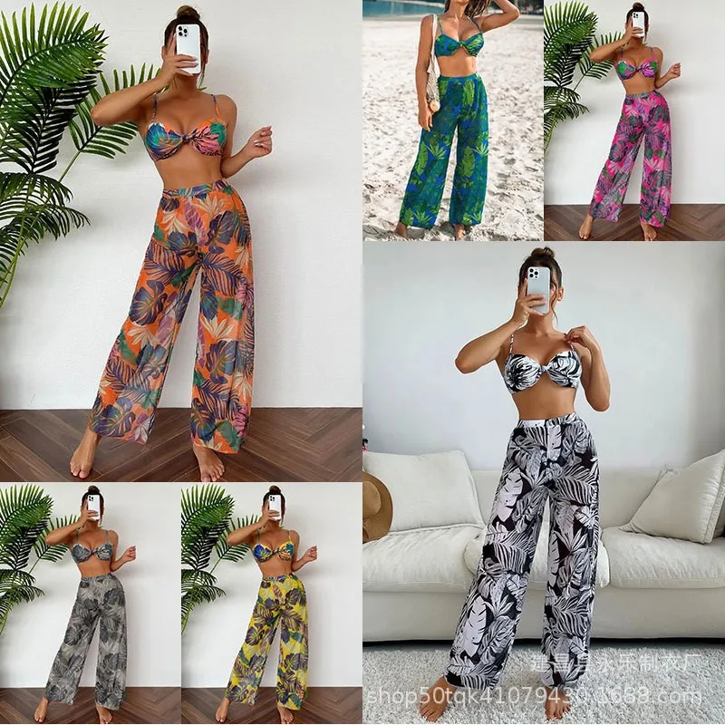 Swimwear Women Bikini Floral Print Bikinis Tropical High Waist Swimsuit Mesh Two Piece Swimsuit Bandeau Knot Front Woman
Swimwear Women Bikini Floral Print Bikinis Tropical High Waist Swimsuit Mesh Two Piece Swimsuit Bandeau Knot Front Woman