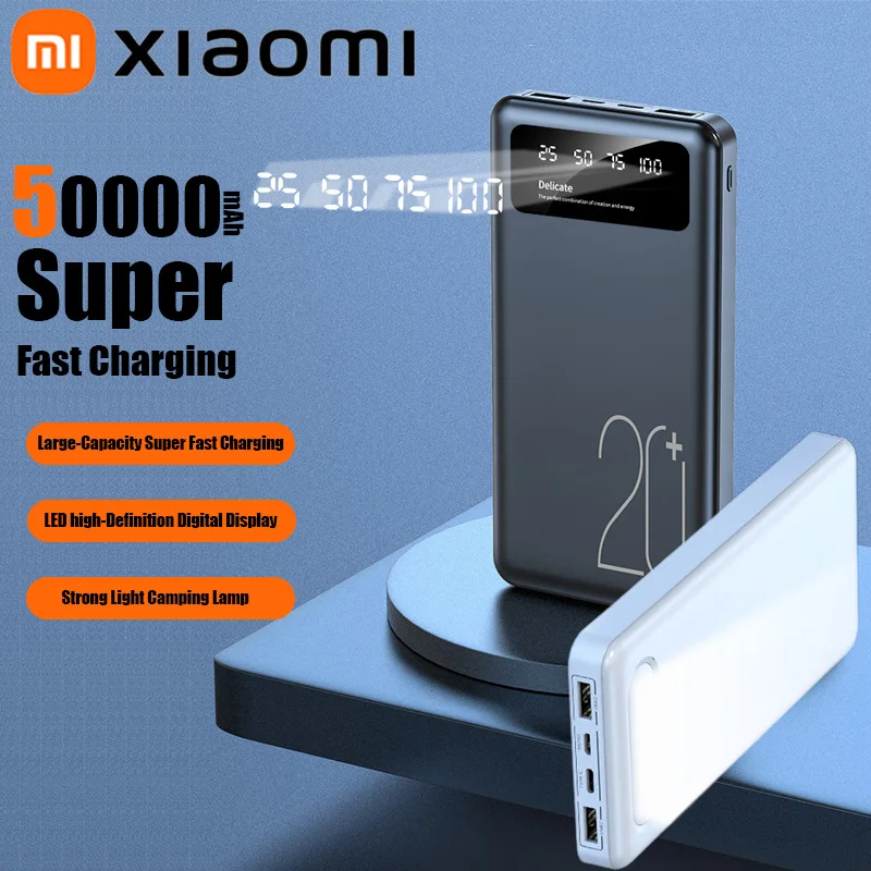 Xiaomi 50000mAh Portable High-Capacity Power Bank PD20W Fast Charging With Powerful LED Camping Light For Apple Samsung Xiaomi
Xiaomi 50000mAh Portable High-Capacity Power Bank PD20W Fast Charging With Powerful LED Camping Light For Apple Samsung Xiaomi