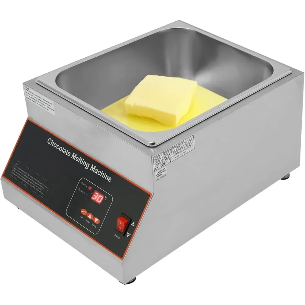 500W Chocolate Melting Pot, 26.46lbs Electric Chocolate Tempering Machine, 32-203°F Temperature Range, Stainless Steel Commercia
500W Chocolate Melting Pot, 26.46lbs Electric Chocolate Tempering Machine, 32-203°F Temperature Range, Stainless Steel Commercia