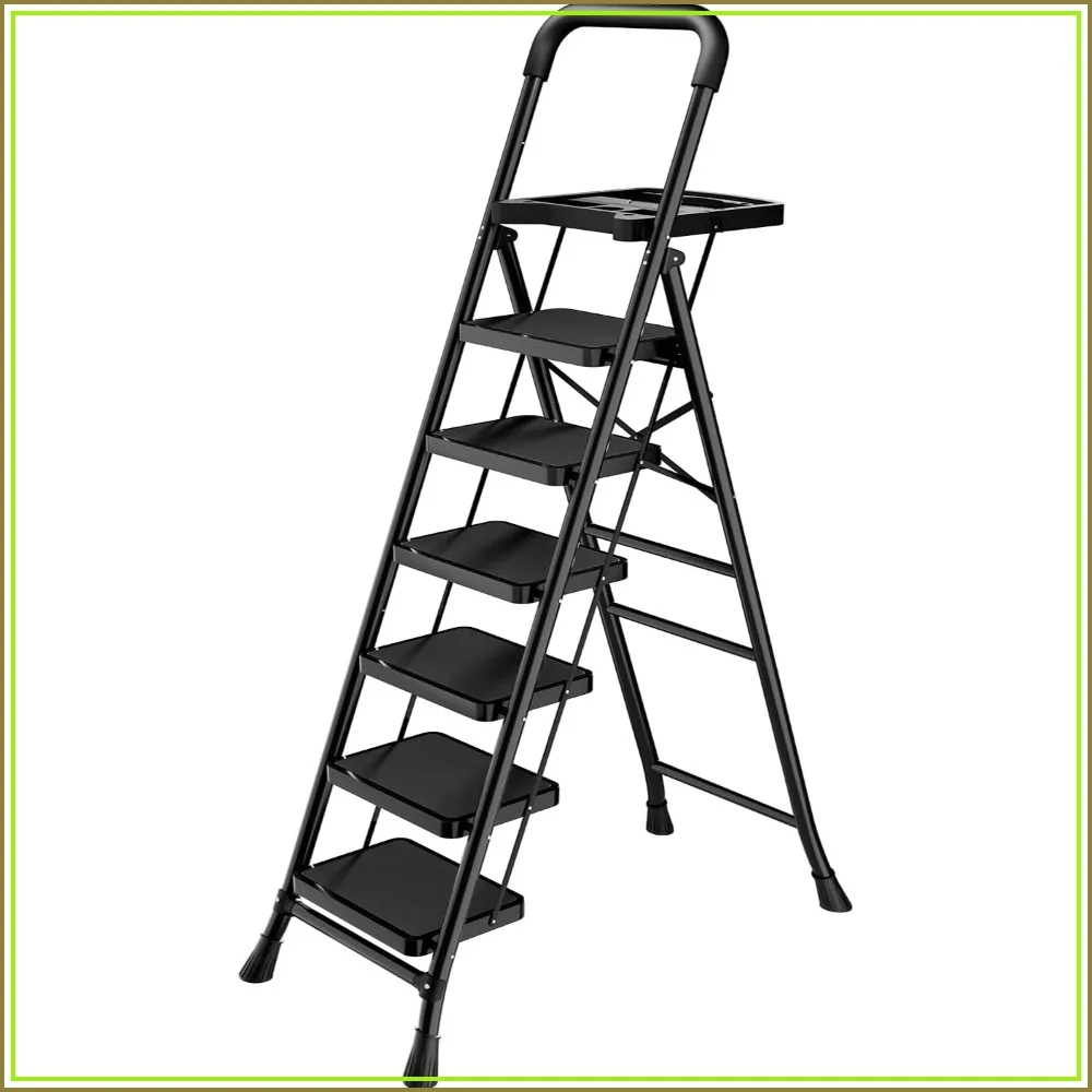 Heavy Duty Step Ladder with Platform, Folding Step Stool, Anti-Slip Widen Pedals, Handrail, Safe-Lock Design for Adults (6 Step)
Heavy Duty Step Ladder with Platform, Folding Step Stool, Anti-Slip Widen Pedals, Handrail, Safe-Lock Design for Adults (6 Step)