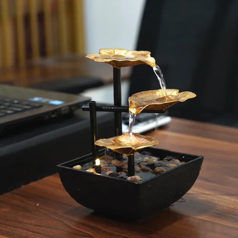 Water Fountain Indoor Tabletop Waterfall Fountain Over Metal Flowers Golden Leaves Indoor 3-Tier Relaxation Tabletop Fountain
Water Fountain Indoor Tabletop Waterfall Fountain Over Metal Flowers Golden Leaves Indoor 3-Tier Relaxation Tabletop Fountain