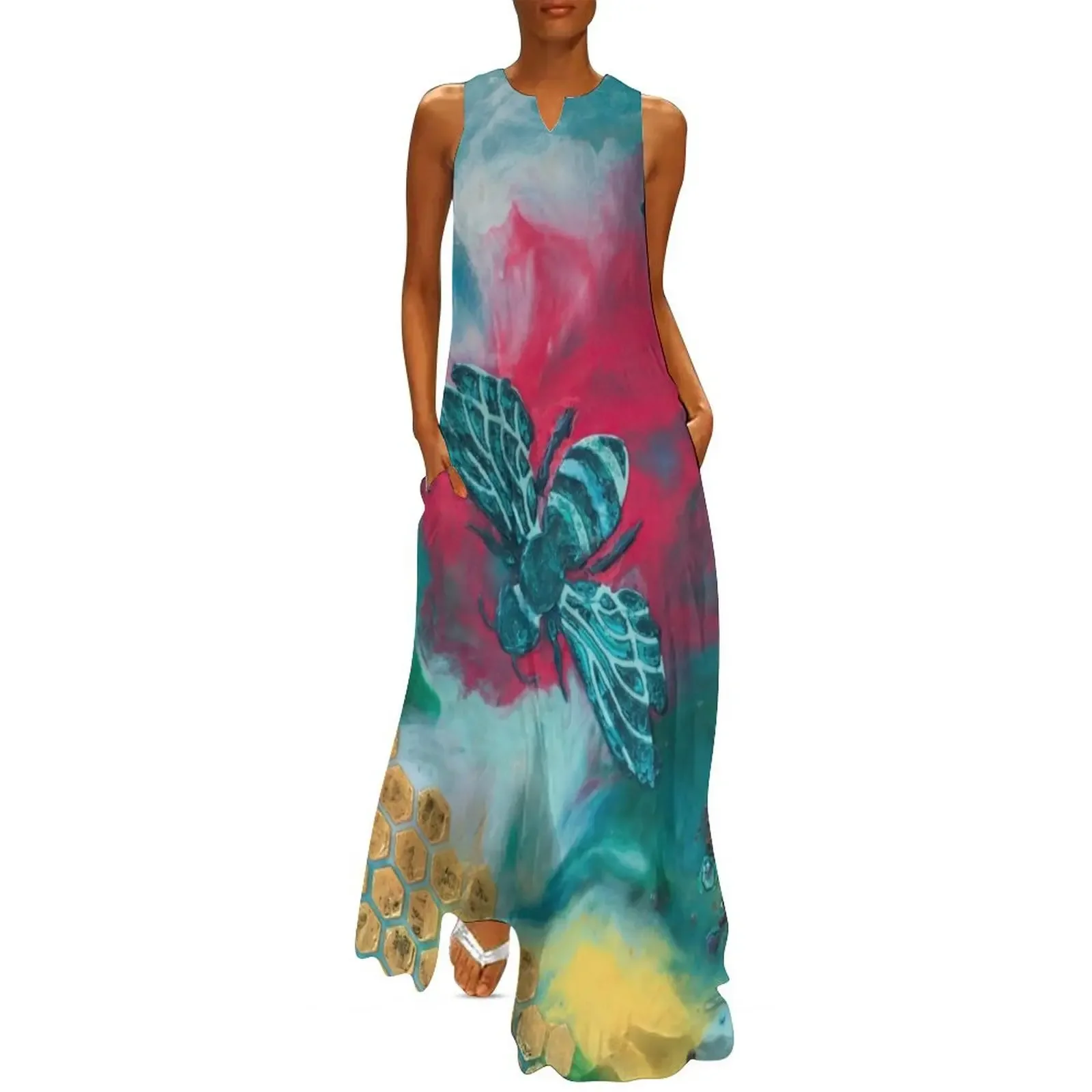 Turquoise Bee Creates a Golden Hive~ Flower of Life Long Dress Party dresses Dress
Turquoise Bee Creates a Golden Hive~ Flower of Life Long Dress Party dresses Dress