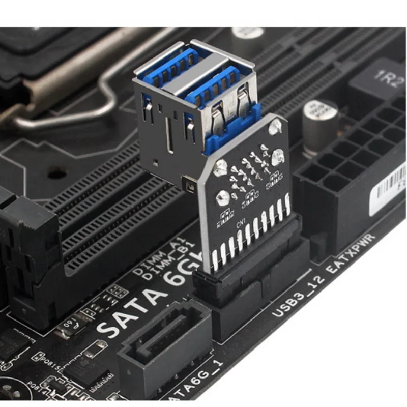 Адаптер основной платы 20-контактный к USB3.0 с внутренним шифрованием, U-образное стекло для собаки, передний 19-контактный разъем на два порта USB3.0 
Адаптер основной платы 20-контактный к USB3.0 с внутренним шифрованием, U-образное стекло для собаки, передний 19-контактный разъем на два порта USB3.0