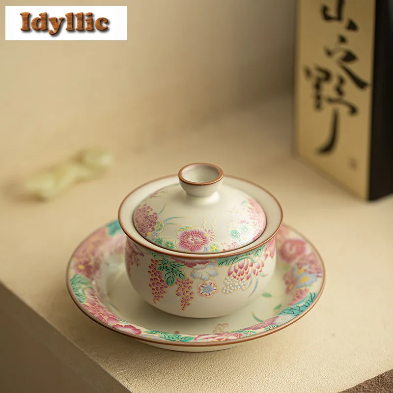 200ml Ru Kiln Lard Jelly Gaiwan Retro Tea Tureen Tea Bowl With Lid Kit Tea Brewing Cover Bowl Tea Services Supplies Decoration
200ml Ru Kiln Lard Jelly Gaiwan Retro Tea Tureen Tea Bowl With Lid Kit Tea Brewing Cover Bowl Tea Services Supplies Decoration